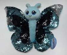 Adventure Planet Sequinimals Sequin Butterfly Plush Stuffed Animal Toy Blue 9”