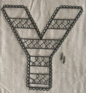 Pottery Barn Teen PB Wire Wall Letter “Y” Metal Black Picture Keepsake Holder