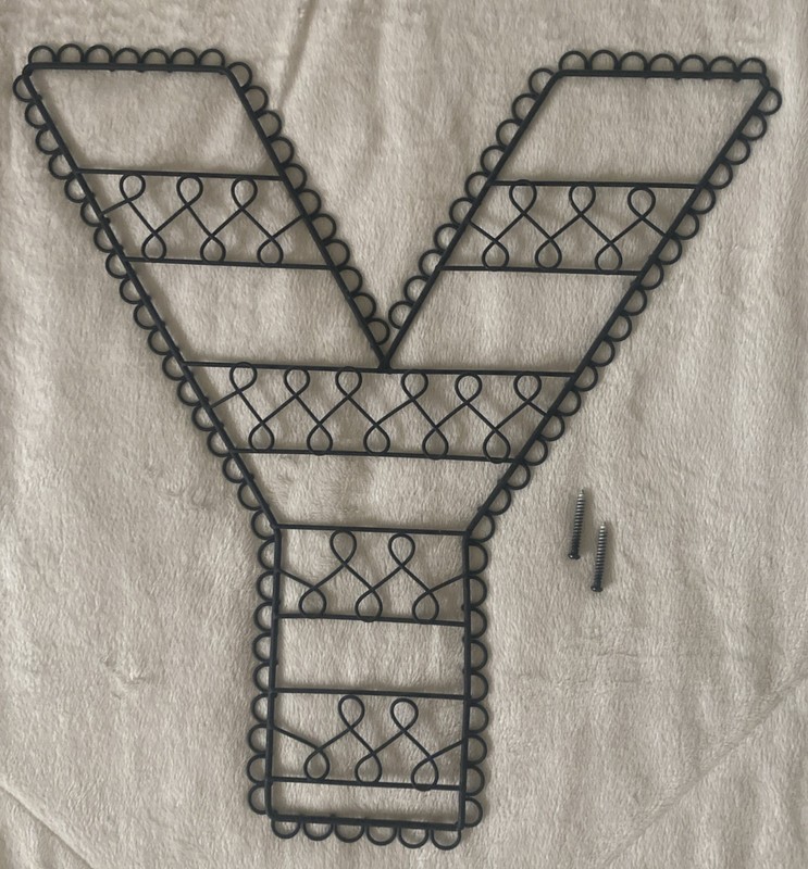 Pottery Barn Teen PB Wire Wall Letter “Y” Metal Black Picture Keepsake Holder