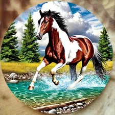 Galloping Horse Theme Retro Aluminum Wall Art Poster