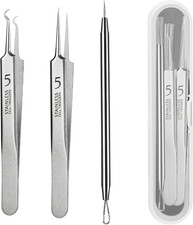 Blackhead Tweezers, Milia Remover, Pimple Popper Tool,Ingrown Hair Tweezers,