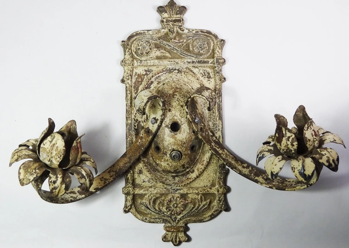 1920s 古董铸铁枝形吊灯、壁灯和照明器材| eBay