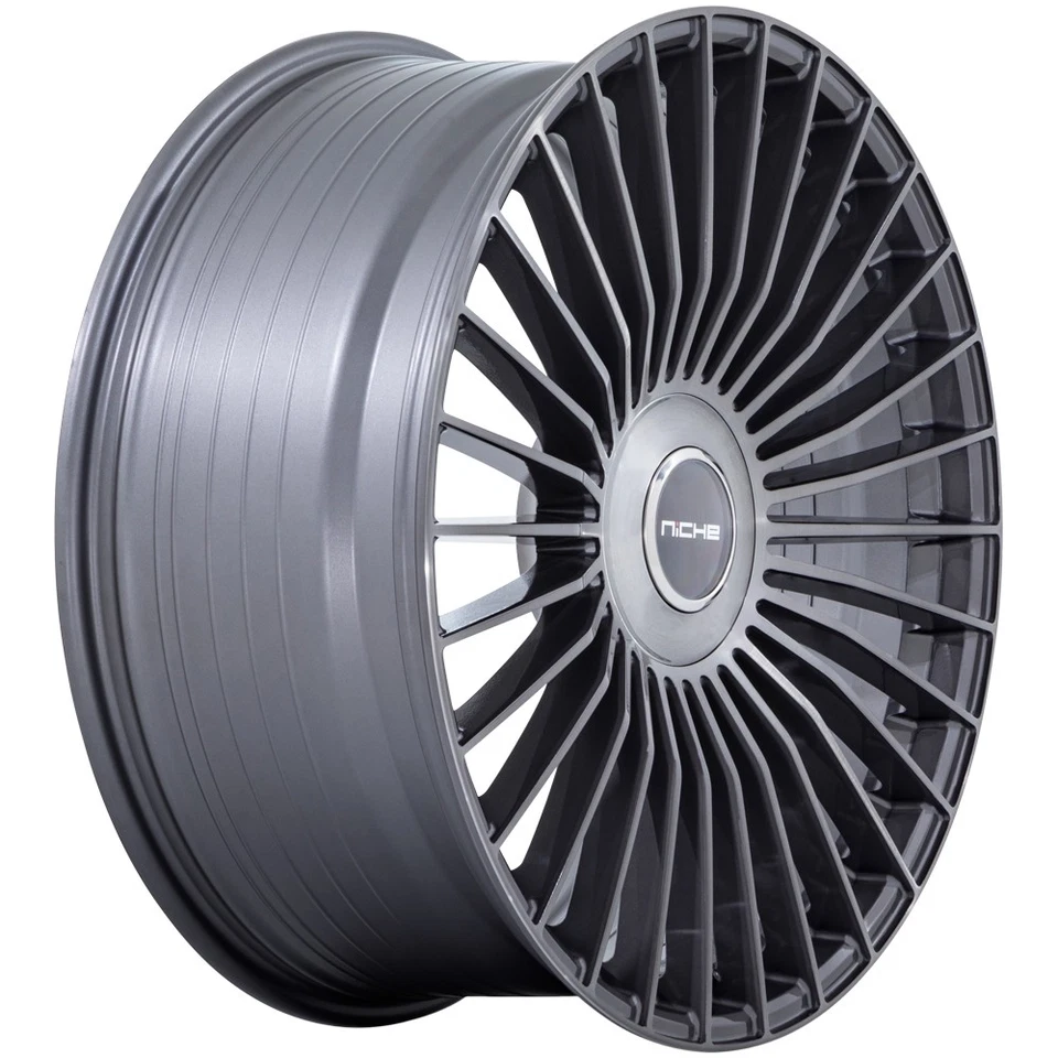 (Set of 4) Niche NC282 Serene 20x9 5x112/5x4.5" +35mm Brushed Wheels Rims Foto 4 de 4