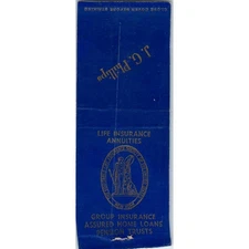 J.C. Pilgrim Life Ins. Kansas City MO Advertising Matchbook Cover SA9-M6