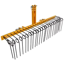 60 In. Pine Straw Rake-26-Piece 8Mm Coil Spring Tines Durable Powder Coated Stee