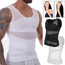 Men's Compression Shirts Chest Abdomen Control Body Shaper Workout Tank Top Vest