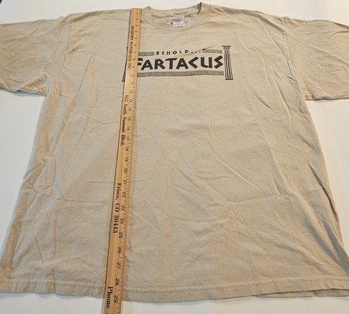 Vintage "Behold Fartacus" Beige T-Shirt Size 2XL - Tennessee River Tag - Picture 3 of 4