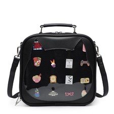 Kawaii Cat Ita Crossbody Backpack, Shoulder Satchel  Pin Display Purse
