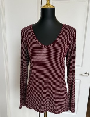 American Eagle Soft & Sexy Top Slub V-Neck Tee Size M Striped T-shirt