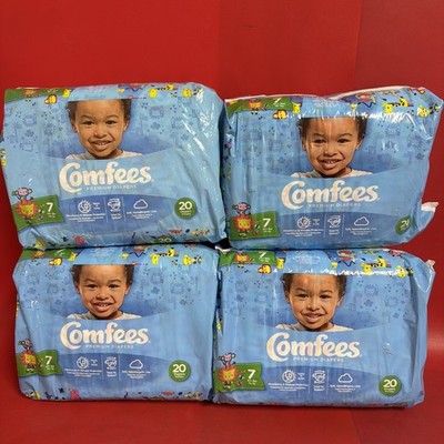 80 Ct Attends Comfees premium baby diapers Size 7 Over 41 lbs. 12 hours