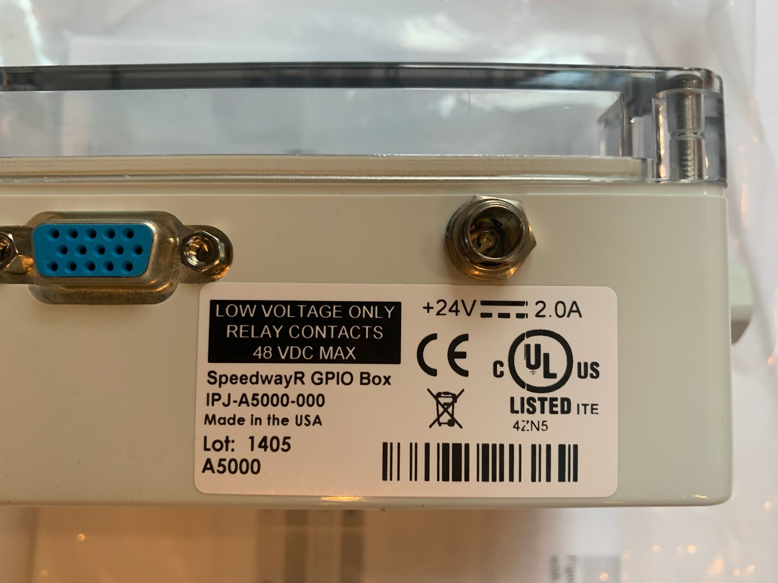 Impinj IPJ-A5000-000 Speedway Revolution GPIO Box with HD15 Cable