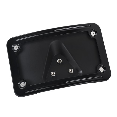 Black Curved Laydown License Plate Mount Bracket For Harley Sportster Softail - Picture 12 of 19