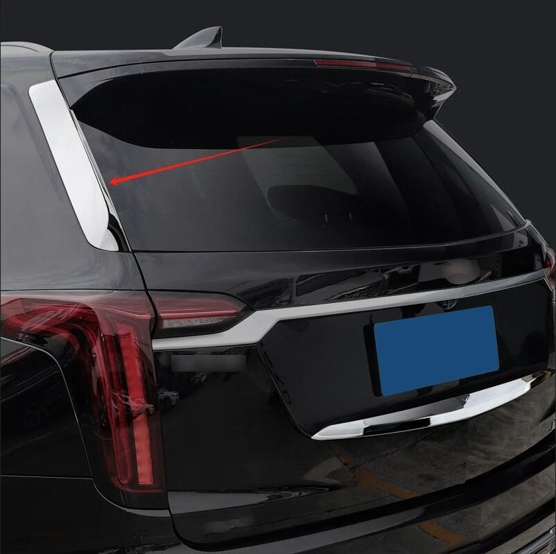 Embellecedor de ventana trasera cromado 2 piezas de plástico para Cadillac XT6 2020-2021 Foto 4 de 4