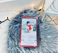 Hallmark Christmas Cards Snowman + Cardinal 6 Money Holder Cards + Envelopes