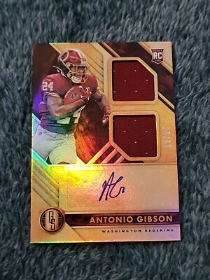2020 Panini Gold Standard Antonio Gibson RPA 2 Patch Auto RC #/99, Patriots