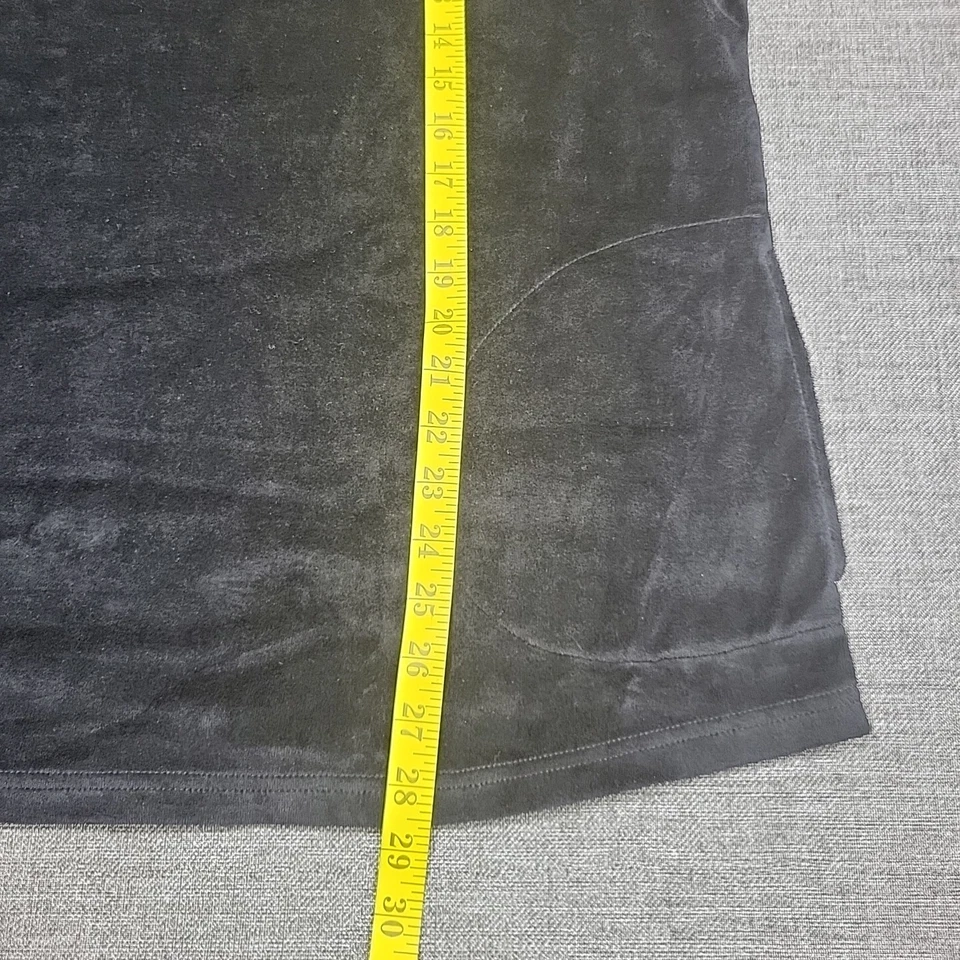 Sudadera Quacker Factory Talla Grande Terciopelo Negro Ligera Moderna Informal Top Foto 3 de 4