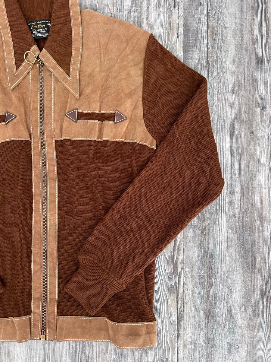 VINTAGE 50s 60s Orlon by Campus Jacket Sweater Mens Size Medium G2