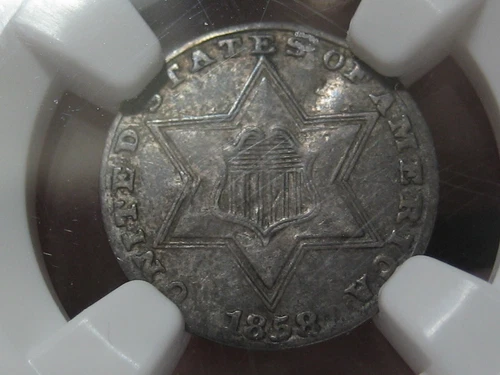 1858 Three 3 Cent Silver Trime- NGC Certified, XF Details