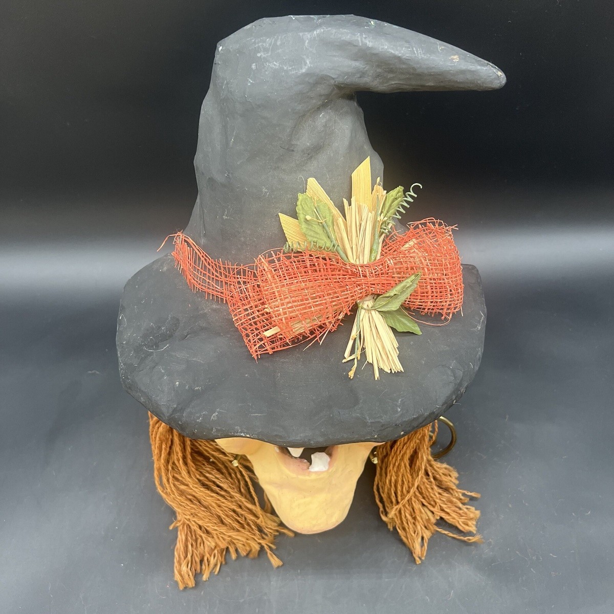 Paper Mache Halloween Witch Face Wall Hanging Handmade Paper Mache Halloween Witch Face Wall Hanging Handmade