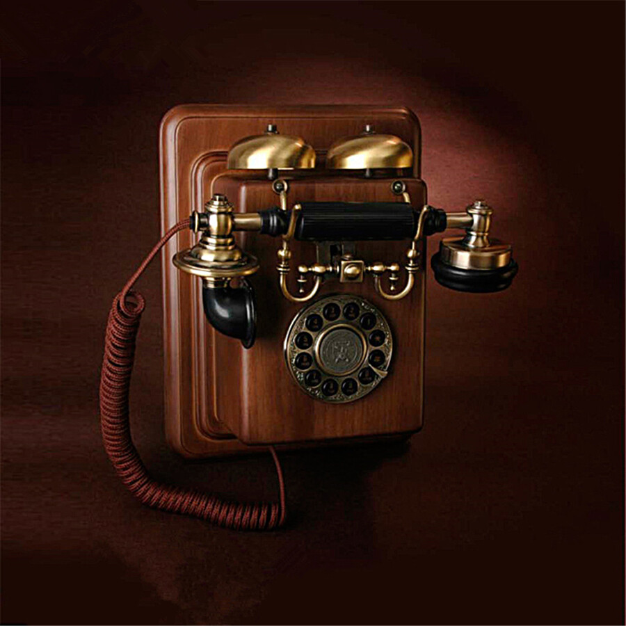 1912 wood metal wall hanging retro Antique phone Vintage corded