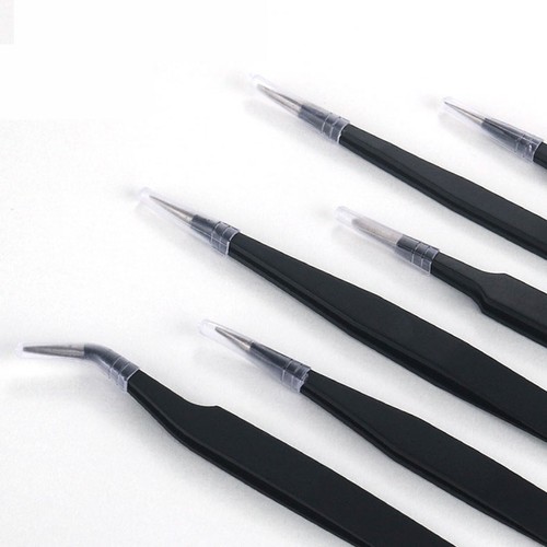 6x ESD Anti-Static Tweezer Set Tweezers Maintenance Tool Stainless Steel Manicur - Picture 4 of 9