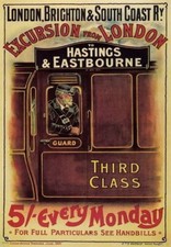 84131 Vintage Hastings & Eastbourne From London Decor Wall Print Poster