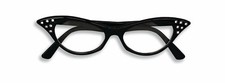 Retro Black 1950's Cat Eye Rhinestone Vintage Style Costume Women's Glasses