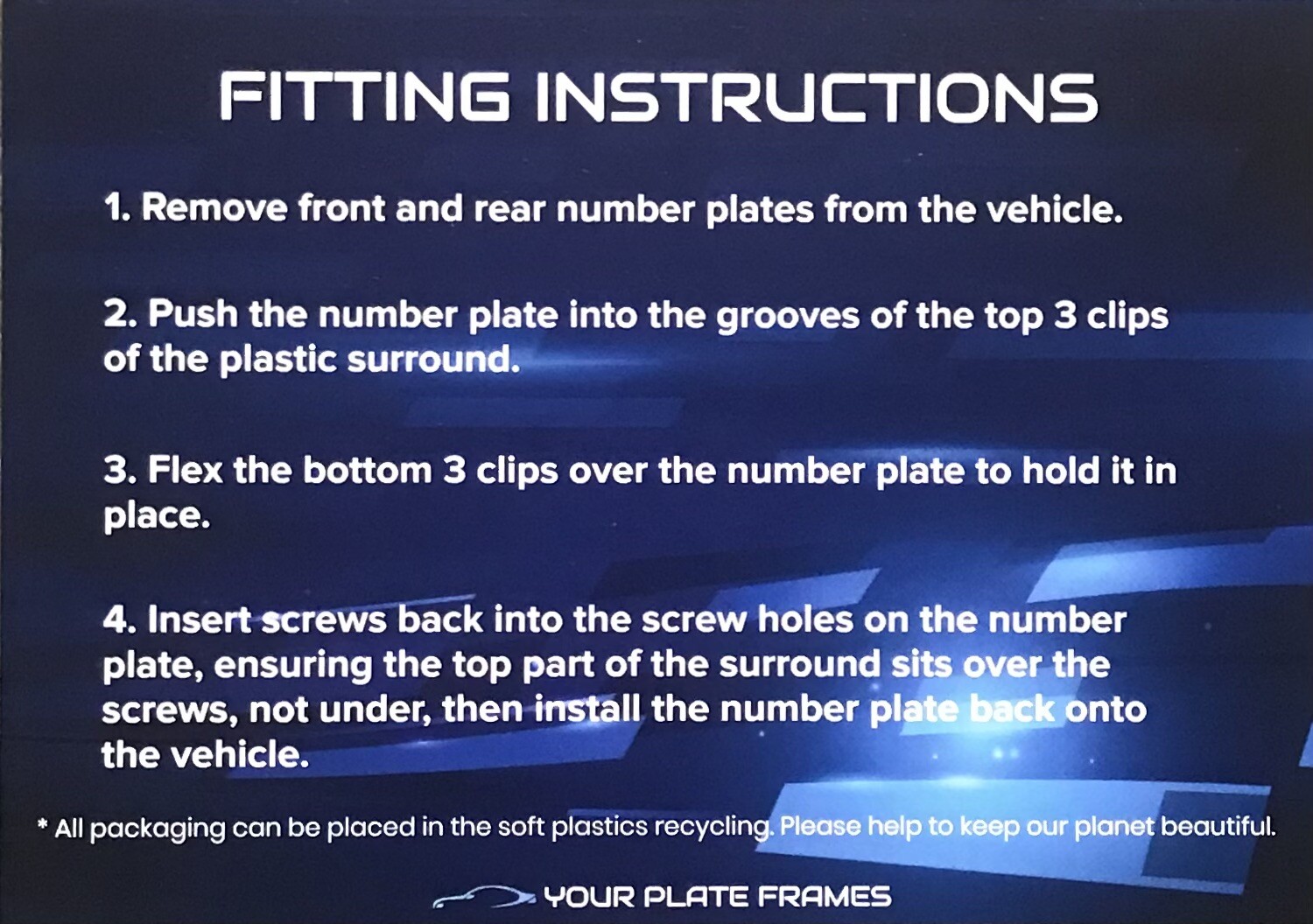 QLD Slimline Number Plate Surrounds Frames Black Set Front & Rear 372mm