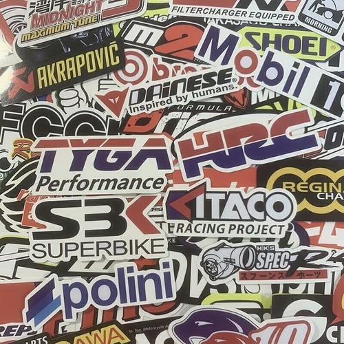 Automotive Sponsor JDM 100 Decals Stickers Pack Lot V1 Car Racing Turbo Drift