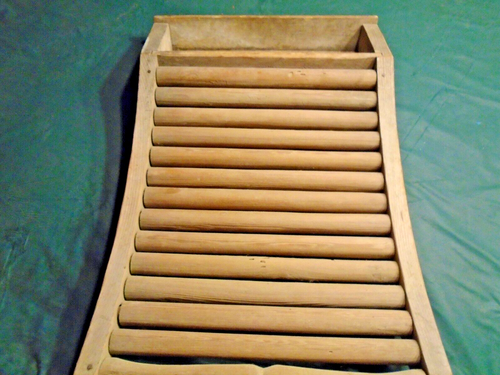 VINTAGE VERY RARE Early 1900'S Antique Primitive Pine Wood Washboard Laundry O-5 - Picture 3 of 17