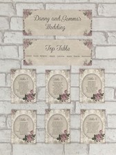 Wedding Table Plan Cards Seating Planner Vintage Style Rose