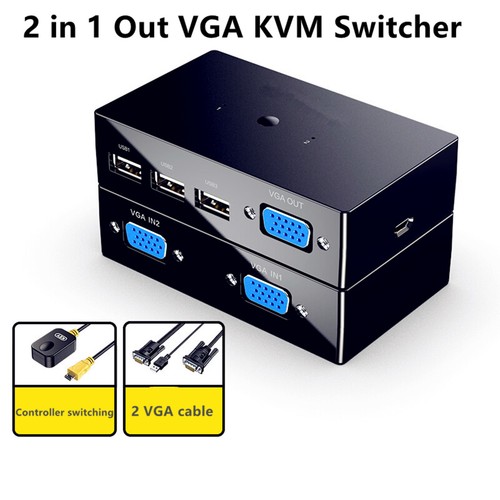 2 in 1 Out VGA KVM Switcher Adapter For Windows XP/Vista For Linux For Etware E - Afbeelding 7 van 12