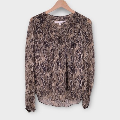 Veronica Beard Lowell Snake Print Silk Blouse With Camisole Size 0 Lightweight