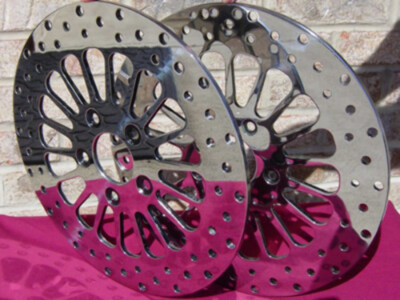 SPOKE FRONT BRAKE ROTOR PAIR W/FREE ROTOR BOLTS FOR HARLEY TOURING ROTOR  PARTS - Main Image