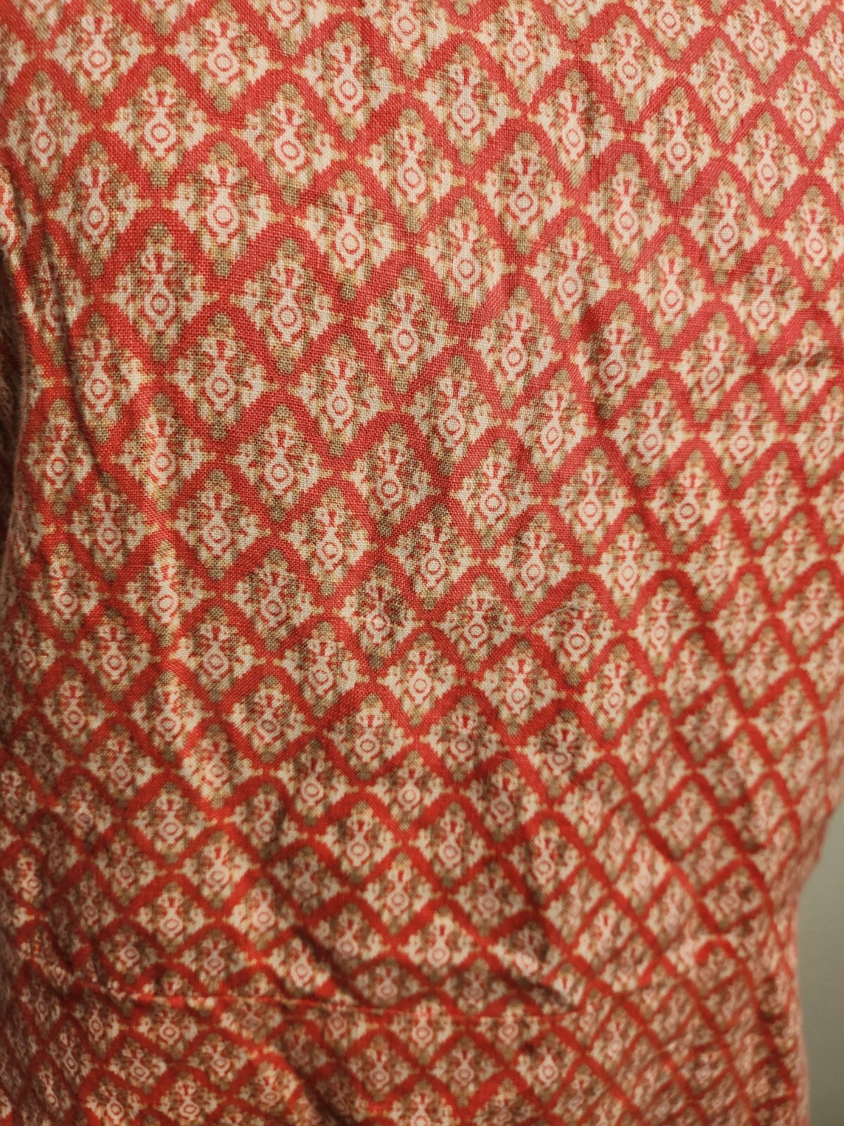 Gap Orange Multicolor Pattern Sleeveless Linen Dr… - image 3