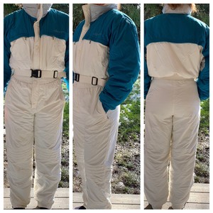 Vintage Ellesse One Piece Snow Suit Ski Bib Retro Snowsuit White Blue Unisex Med Ebay