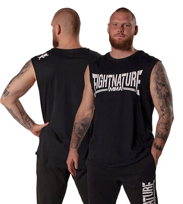 FIGHTNATURE Herren T-Shirt ärmellos, S-XXL. MMA, BJJ, Kampfsport, Muay Thai, SV