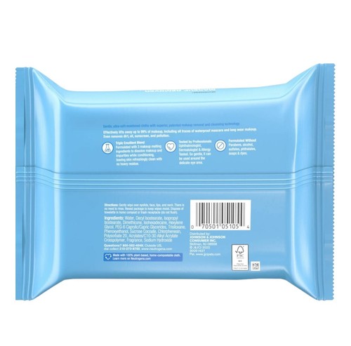 (2) Neutrogena Makeup Remover Cleansing Wipes, Ultra-Soft Towelettes, 25 CT - Picture 3 of 11