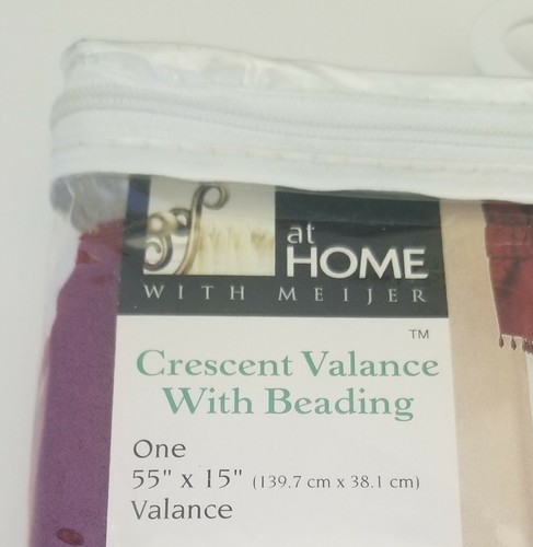 3 Vintage At Home Valances Burgundy 55” x 15" Beaded Edge - Picture 4 of 8