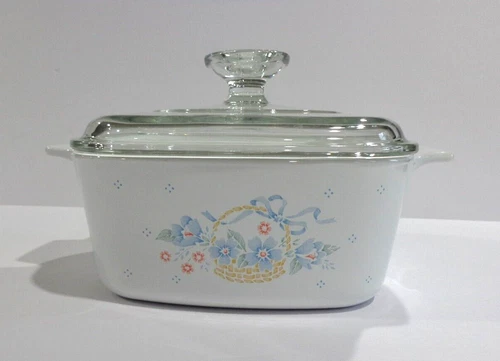 Vintage Corning Ware 1.5 Liter A-1 1/2-B Country Cornflower W/ Pyrex A-70 Lid