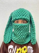 Balaclava knit Hood with ears Bunny Winter Hat Ski Mask
