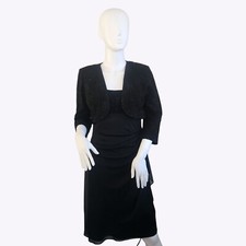 2 Piece Alex Evenings Sleeveless Glitter Dress Glitter Jacket Ladies Size 6