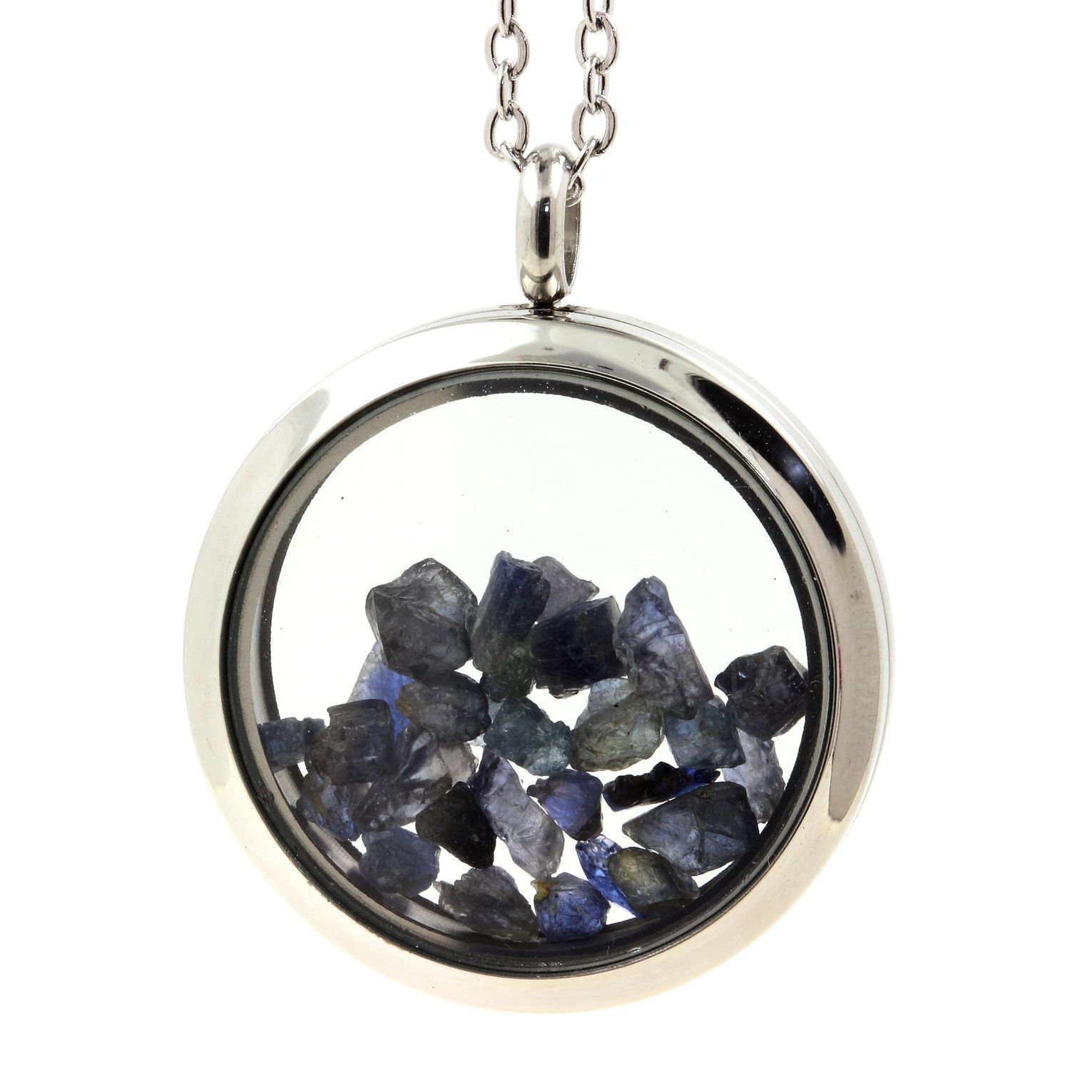 Collier saphir brut argent : le médaillon 30 mm idéal au quotidien