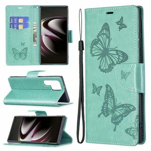 Coque téléphone cuir papillon à rabat pour Samsung S22 S21 S20 Plus Ultra A13 A32 A12 - Photo 15 sur 15
