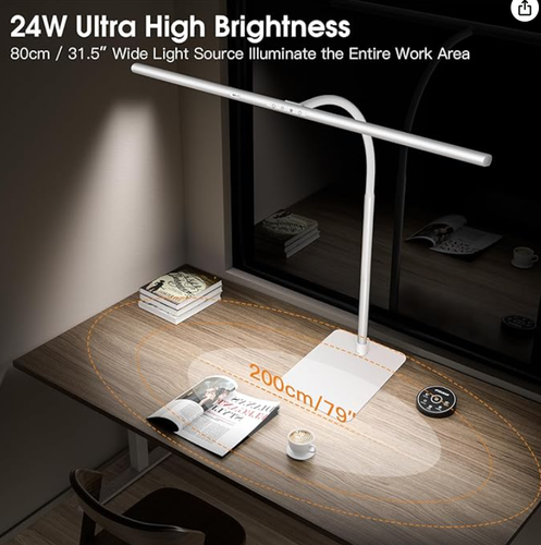 EYOCEAN Schreibtischlampe LED mit Gestensteuerung & Fernbedienung, 24W 80CM - Bild 2 von 7