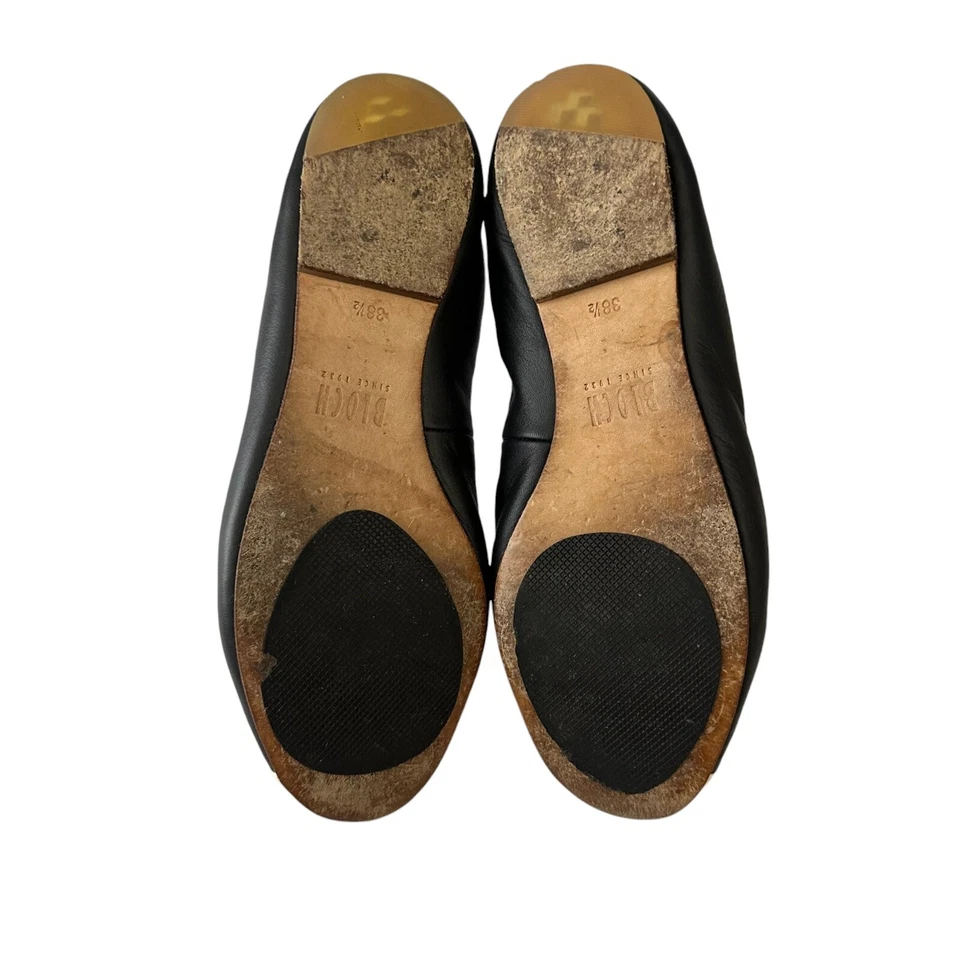 Bloch женщин Classica жемчуг балет плоский 38,5 8 черный белый кожаный поскользнуться на туфли - Изображение 4 из 4