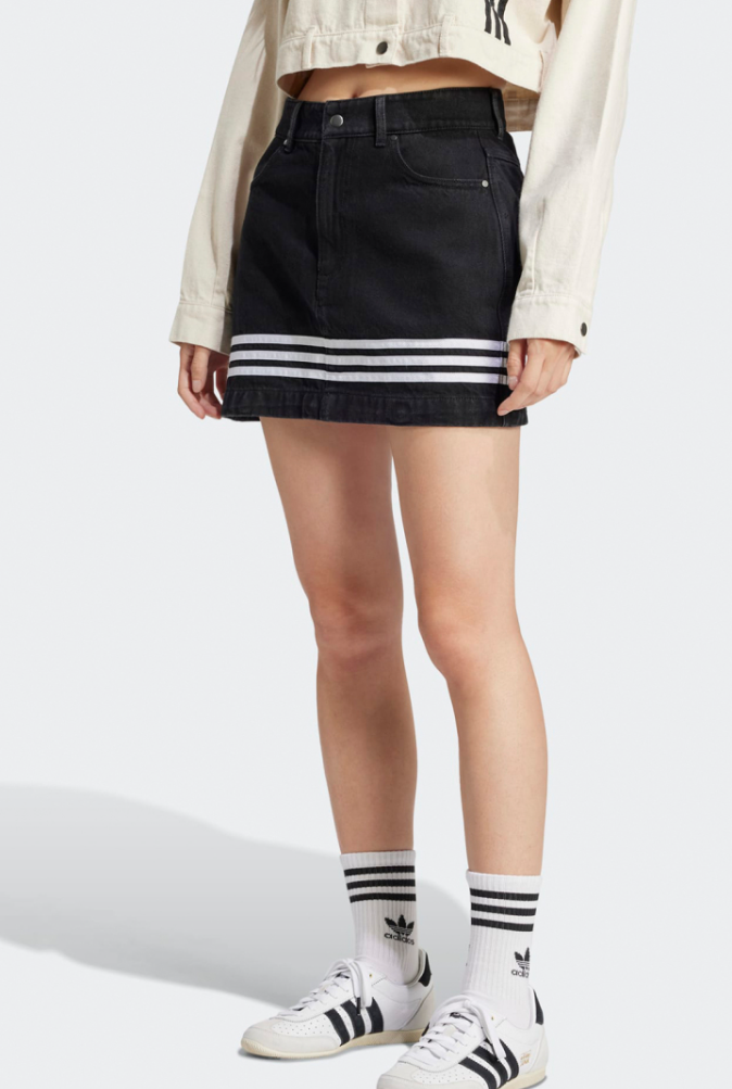【ADIDAS】Adibreak Denim 2-in-1 Skirt - White / JD5619 adidas Originals Adibreak Denim 2IN1 Skirt Women's Casual
