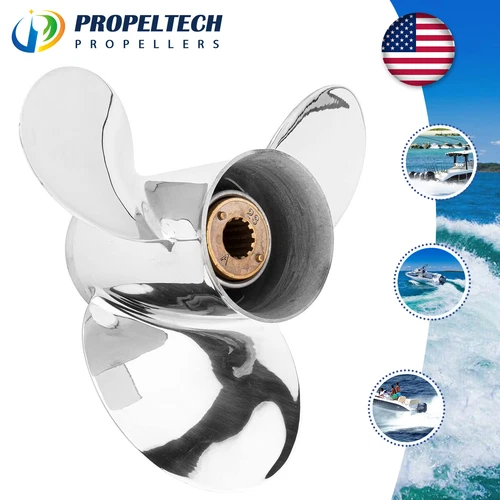 11 1/8 X 13 Stainless Steel Outboard Boat Propeller for Mercury 40-60HP 13 Tooth
