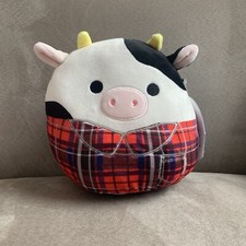 NWT 7.5  Connor the Cow Flannel Squishmallow Fall Harvest NEW FAST SHIP