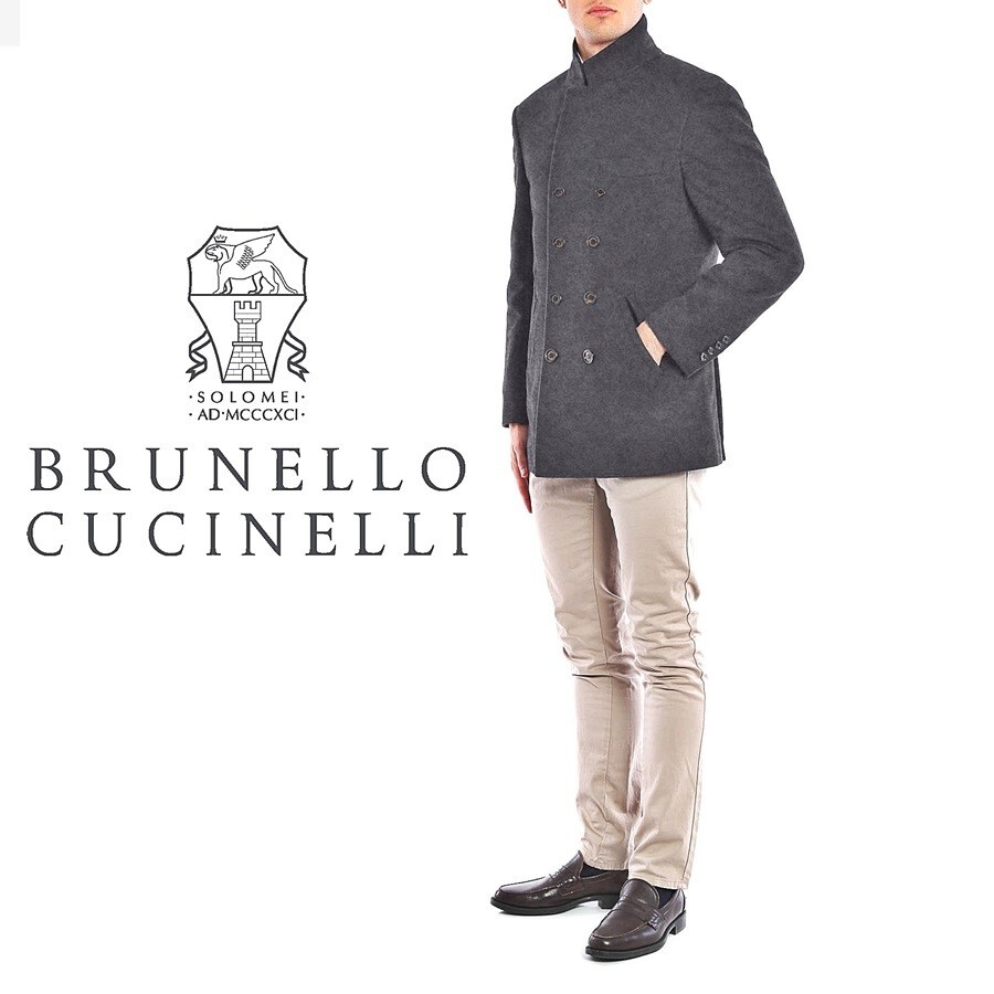 NWT Brunello Cucinelli Double-breasted Tailored Coat/ IT 50